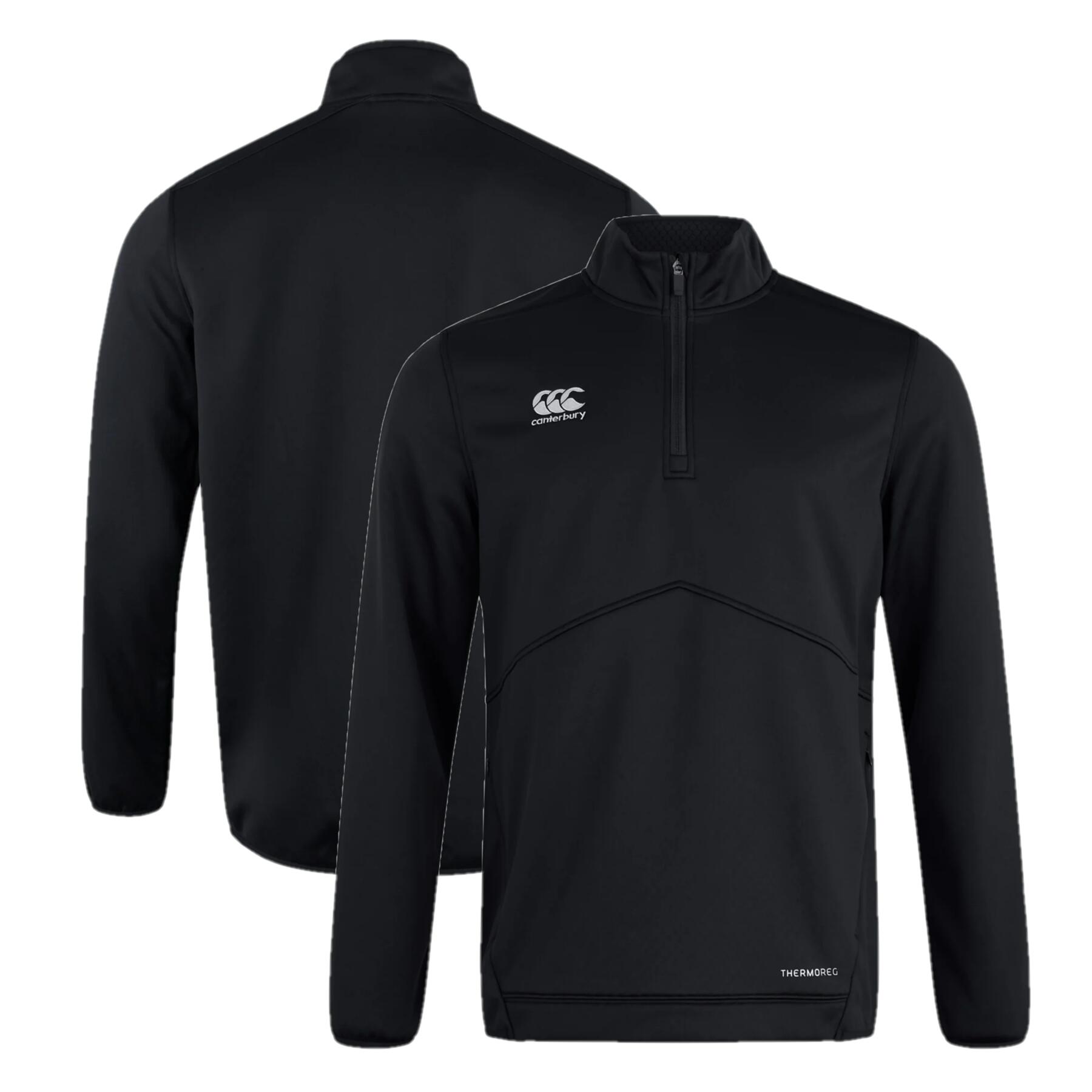 CANTERBURY Canterbury Men's Sports 1/4 Zip Top Pro II Training Black Long Sleeve