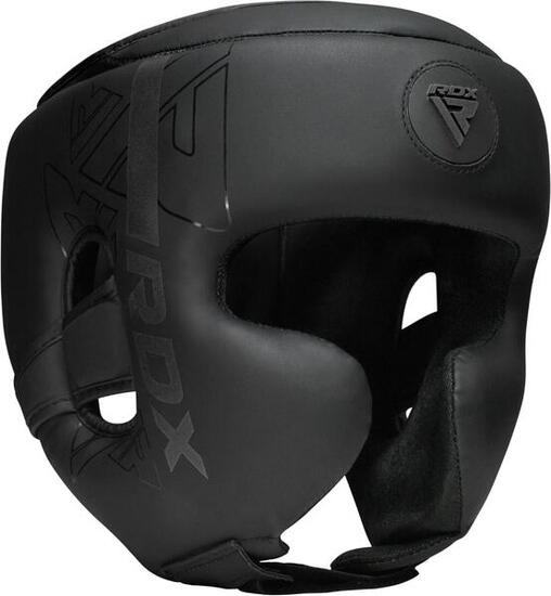 Casque de boxe RDX F6 KARA simili cuir noir