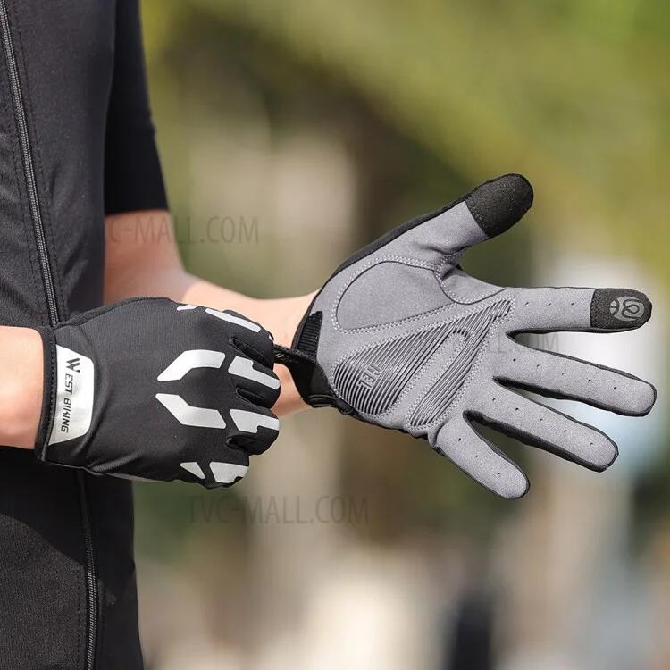 WEST BIKING Reflektierende Anti-Schock-Touchscreen-Fahrradhandschuhe mit vollem 7/7