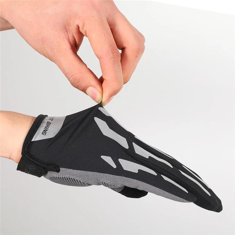 WEST BIKING Reflektierende Anti-Schock-Touchscreen-Fahrradhandschuhe mit vollem 6/7