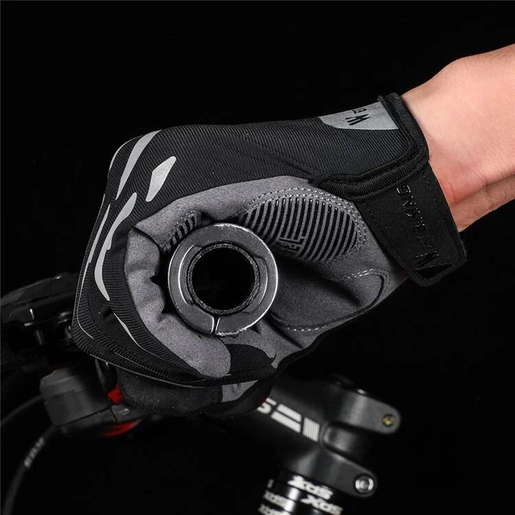 WEST BIKING Reflektierende Anti-Schock-Touchscreen-Fahrradhandschuhe mit vollem 5/7