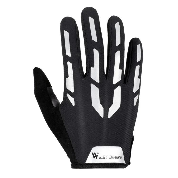 WEST BIKING Reflektierende Anti-Schock-Touchscreen-Fahrradhandschuhe mit vollem 2/7