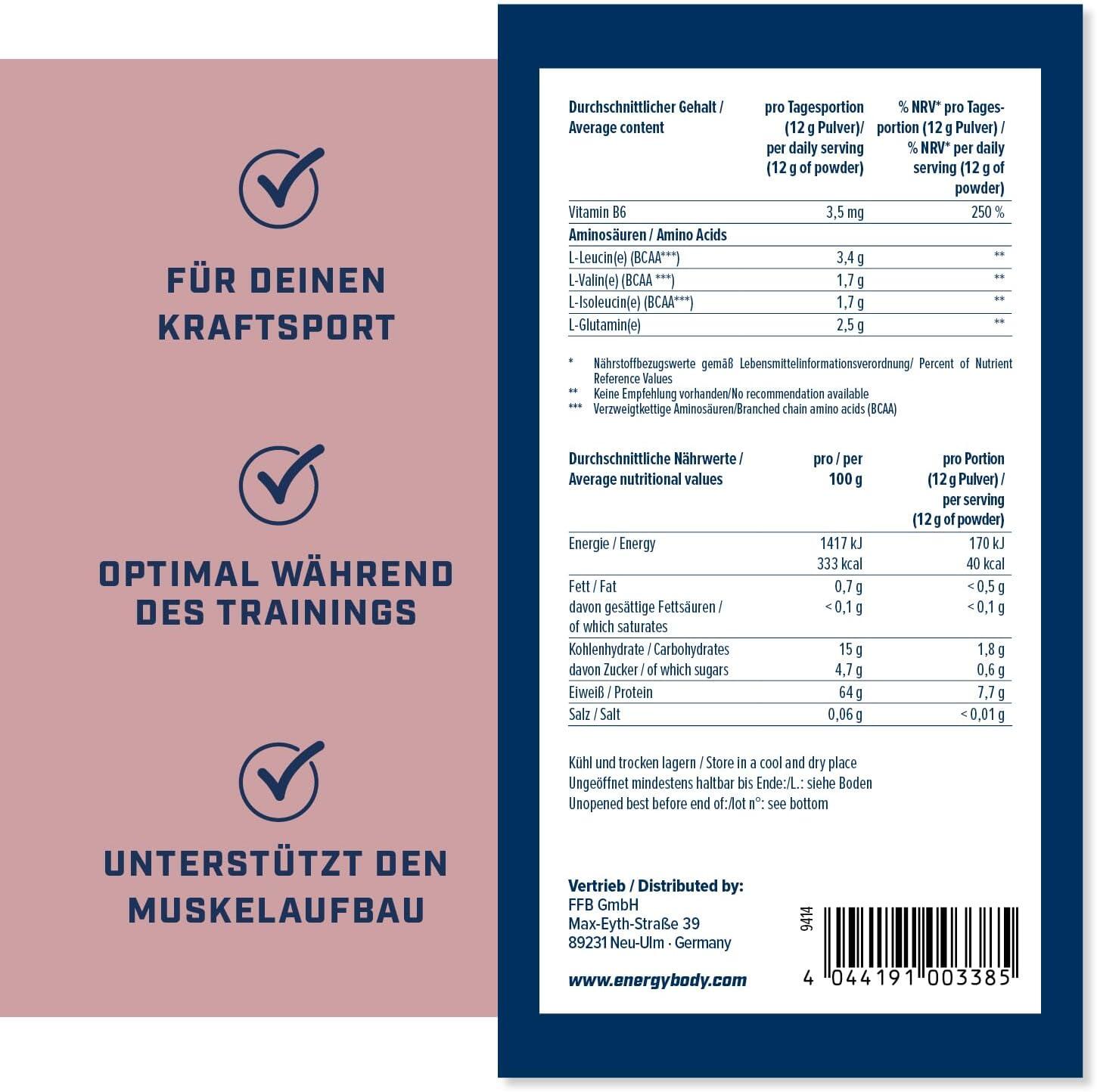 Energybody Systems BCAA Drink (500g) Kirsche 3/4