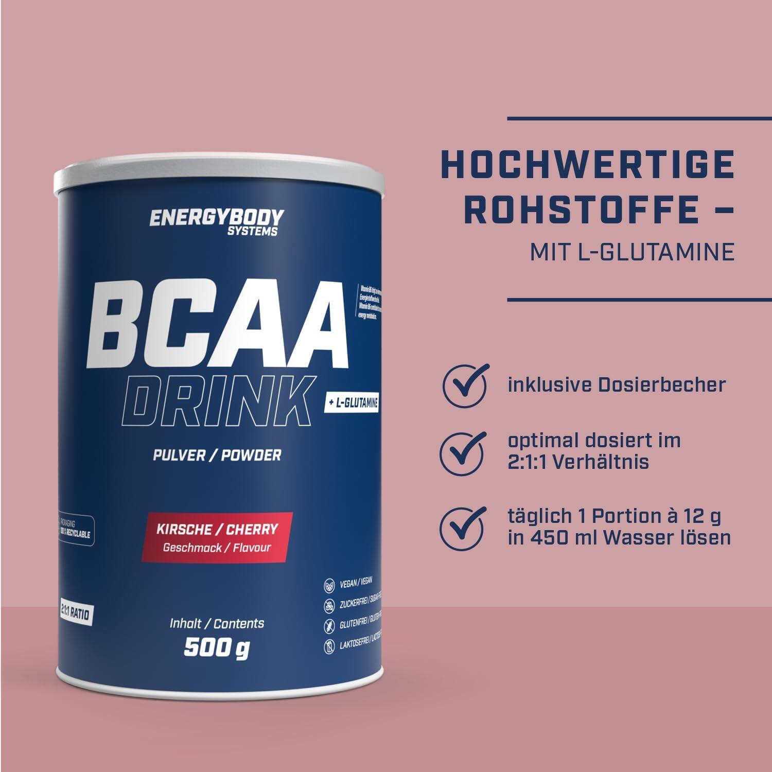 Energybody Systems BCAA Drink (500g) Kirsche 2/4