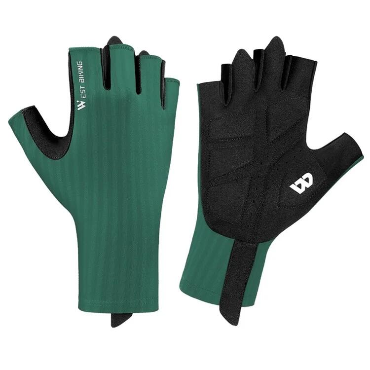 WEST BIKING Atmungsaktive Anti-Rutsch-Halbfingerhandschuhe Unisex - Grün