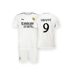 Kit Real Madrid Junior Domicile Mbappé. 2024/25 Replica