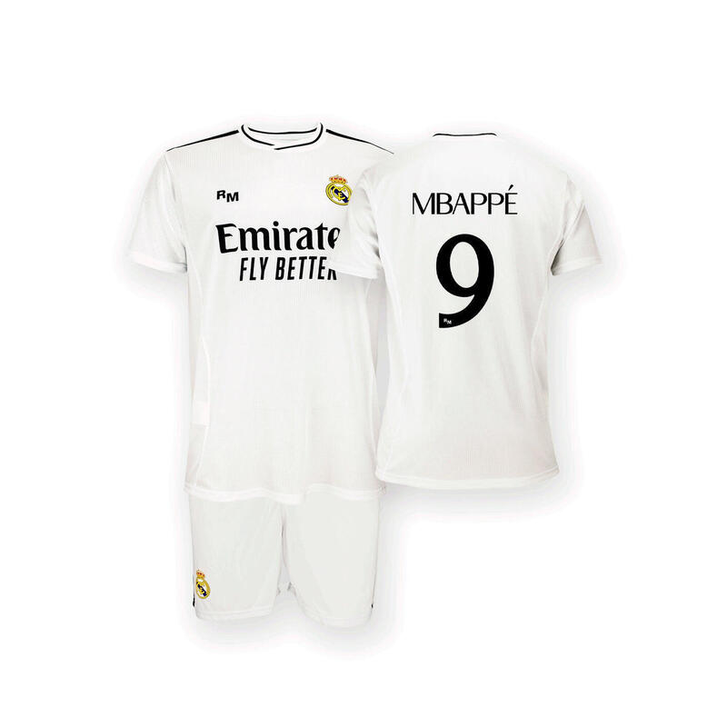 Kit Real Madrid Junior Domicile Mbappé. 2024/25 Replica