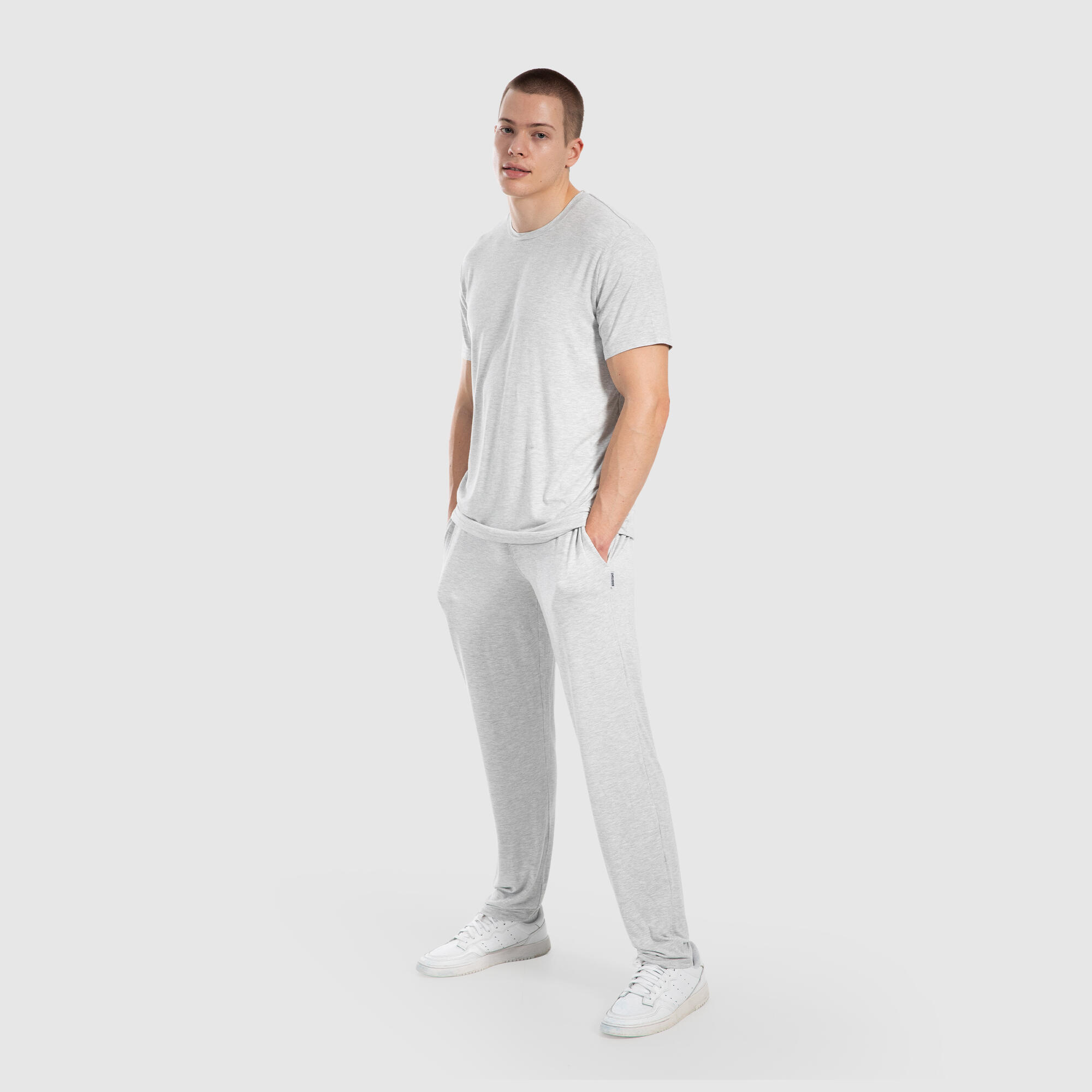 Herren T-Shirt Ilian Modal Grau Melange 3/6