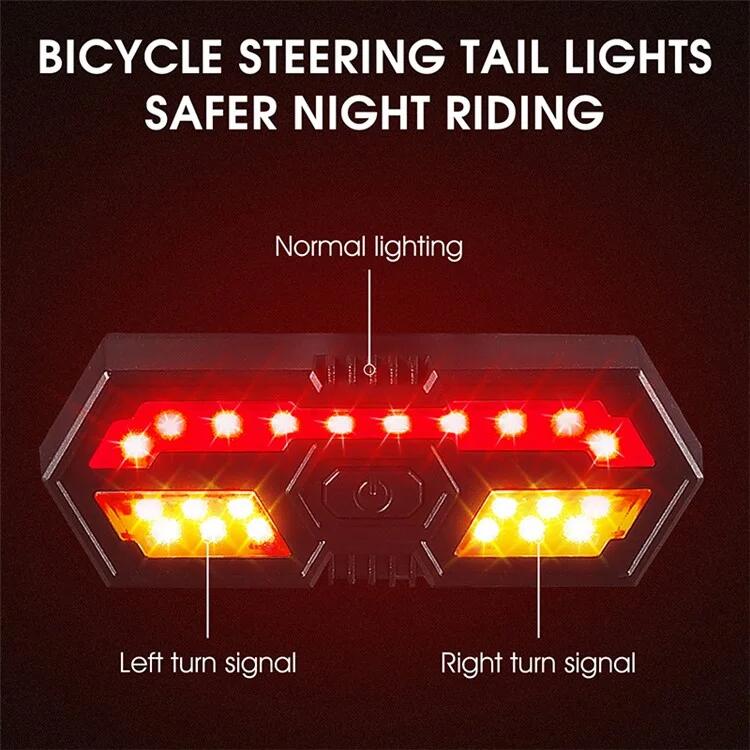 Luz traseira de bicicleta LED, buzina de bicicleta, luz de seta 7/7