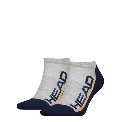 Niedrige Socken 2-Pack Grau-Navy 39-42 Atmungsaktiv und Bequem