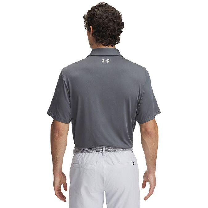 Under Armour Heren Playoff Golfpolo 3.0 Stripe Castlerock Fire 2/2