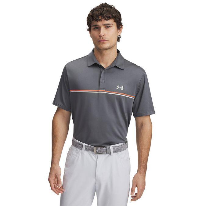 UNDER ARMOUR Under Armour Heren Playoff Golfpolo 3.0 Stripe Castlerock Fire