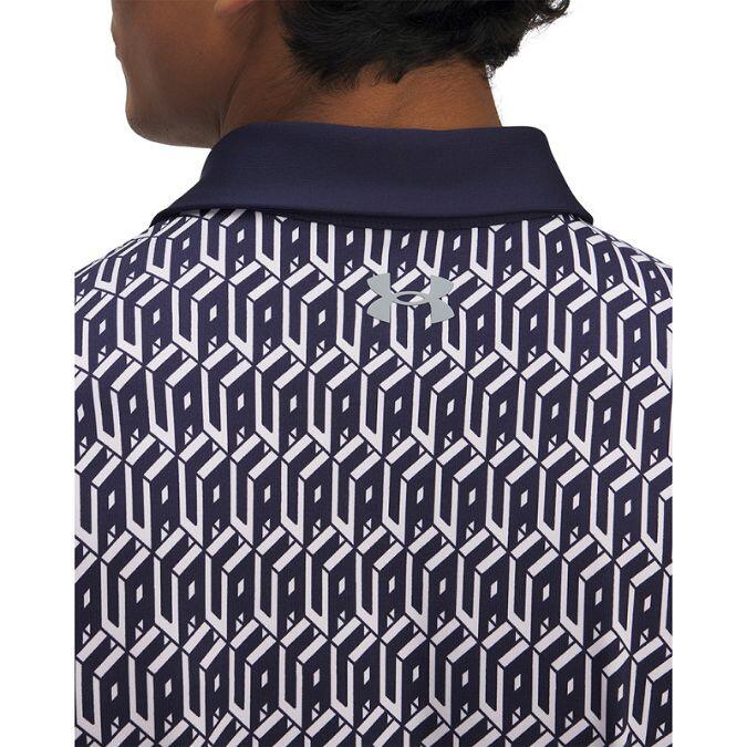 Under Armour Heren Playoff Golfpolo 3.0 Printed-Navy Wit 3/3