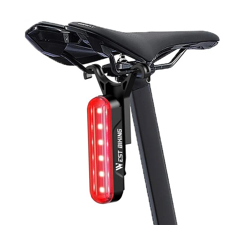 Feu arrière de vélo USB 3 modes avertissement de sécurité 4/7