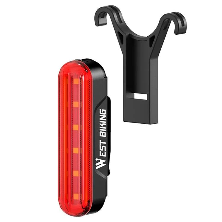 WEST BIKING Zadní světlo na kolo USB 3 módy
