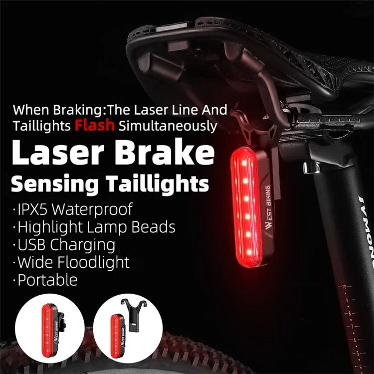 YOSOO feu COB Feu arrière de vélo LED avec 2 Modes de Flash, feu