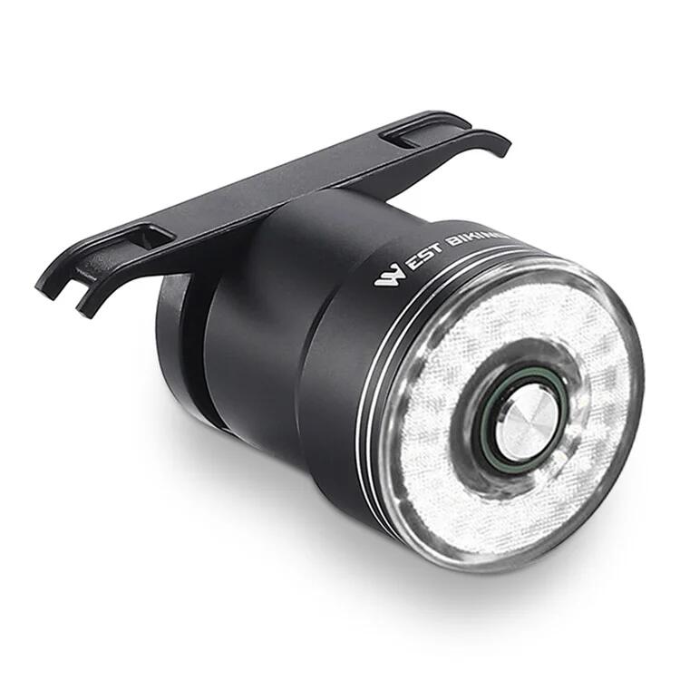 WEST BIKING Luce posteriore per bici intelligente, sensore freno - Trasparente/piatto