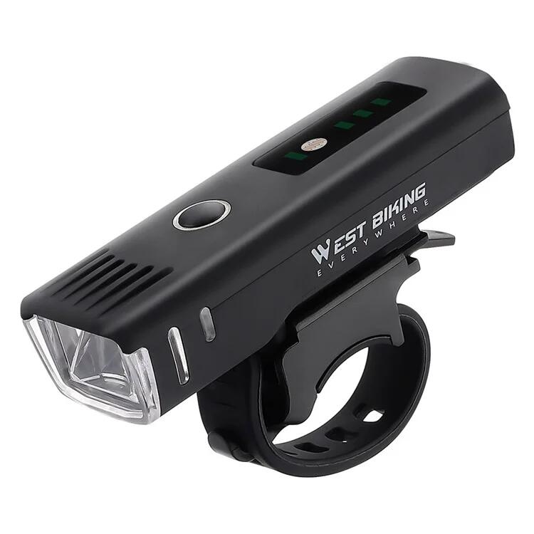 Farol de bicicleta com sensor de luz inteligente à prova de água IPX4