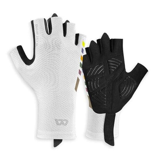 Unisex antislip handschoenen, ademend, halve vingers - Wit