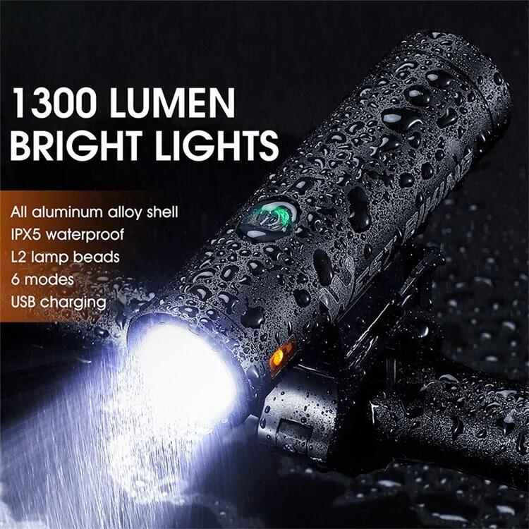Lanterna de luz frontal de bicicleta LED super brilhante recarregável - preta 2/7