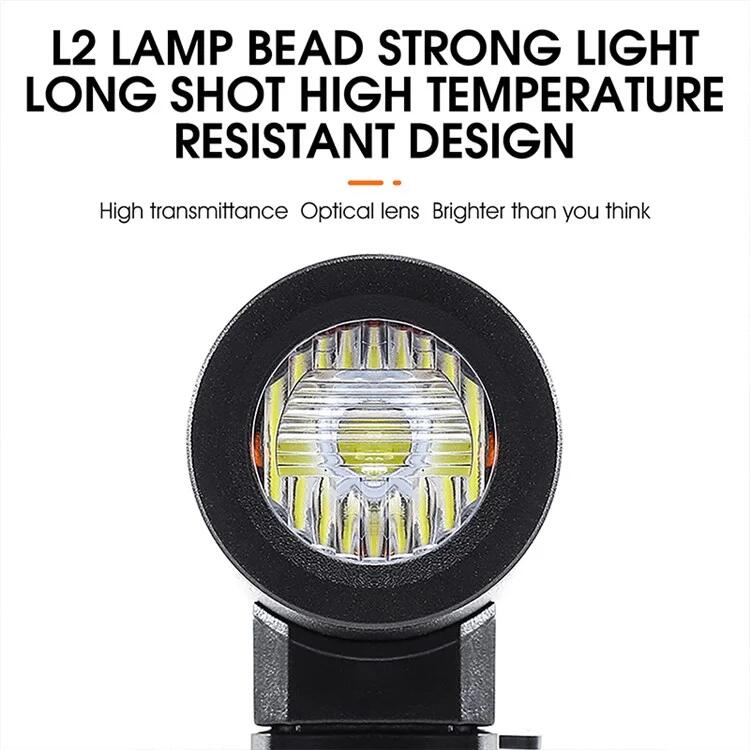 Lanterna de luz frontal de bicicleta LED super brilhante recarregável - preta 5/7