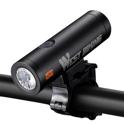 Superhelle wiederaufladbare LED-Fahrrad-Frontlicht-Taschenlampe - Schwarz