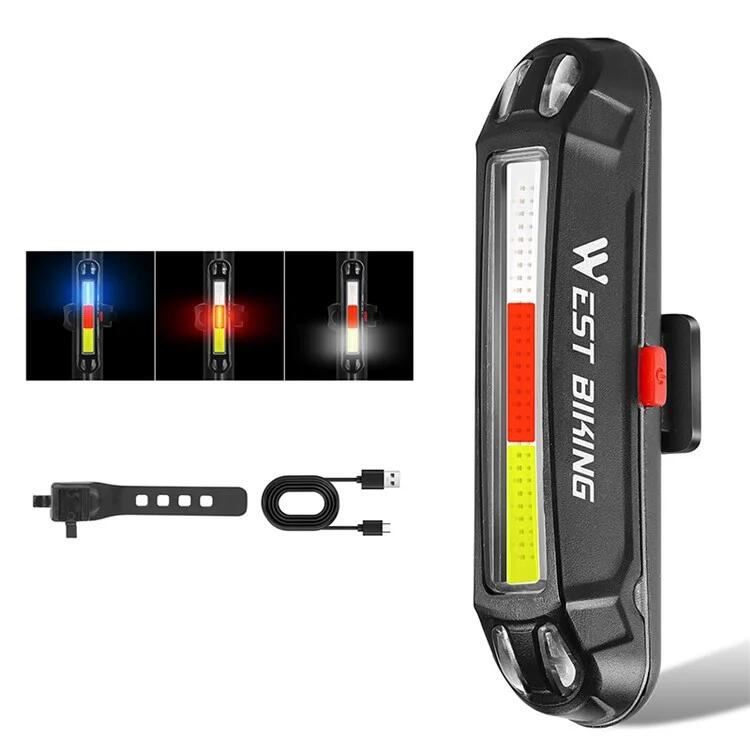 USB Rechargeable LED Bicycle Rear Light, Cycling Warning Lamp - T3