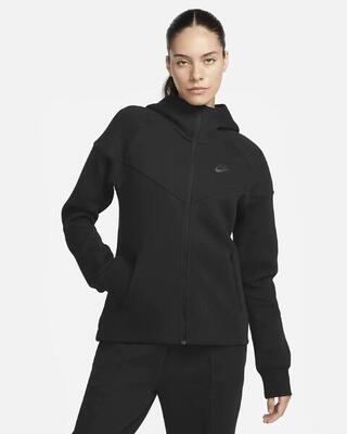 Ritshoodie tech fleece windrunner zwart - fb8338-010