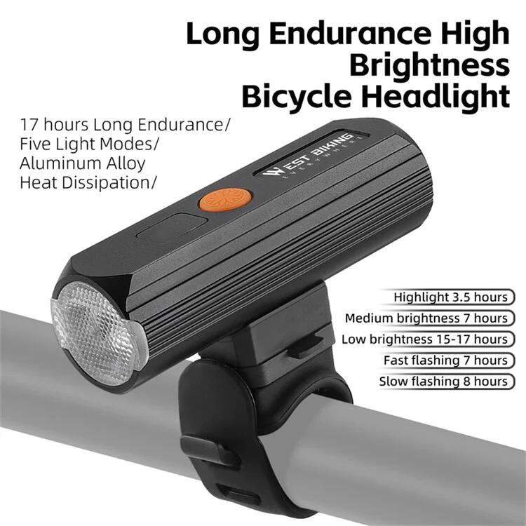 Luz frontal de bicicleta à prova de água de alto brilho, 5 modos 2/7