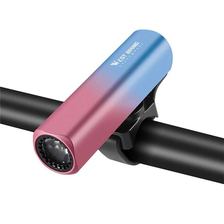 WEST BIKING Luce anteriore per bici in lega di alluminio brillante da 800LM   blu + rosa