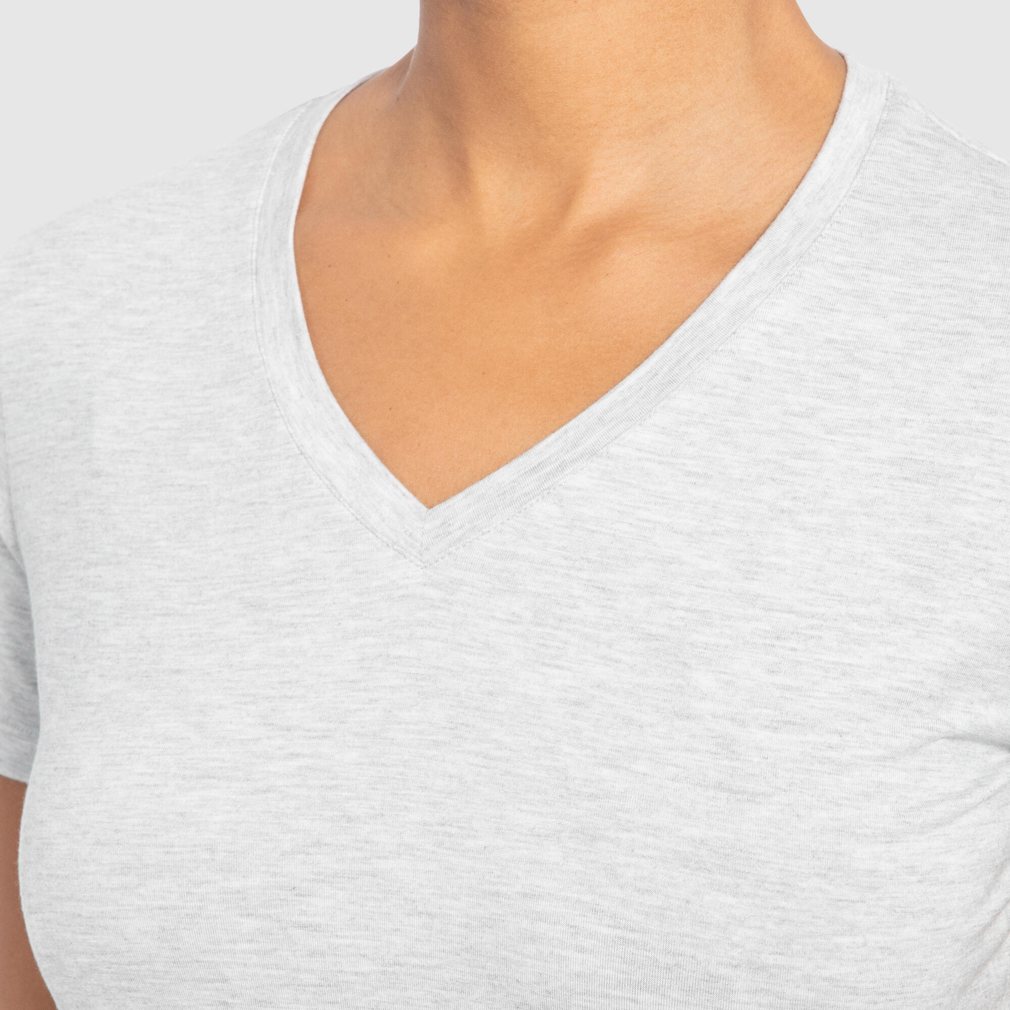 Damen T-Shirt Nela Modal Grau Melange 5/6