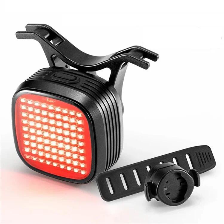 Luz traseira de bicicleta led à prova de água, 12 modos,