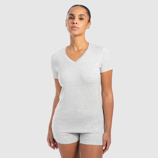 Damen T-Shirt Nela Modal Grau Melange