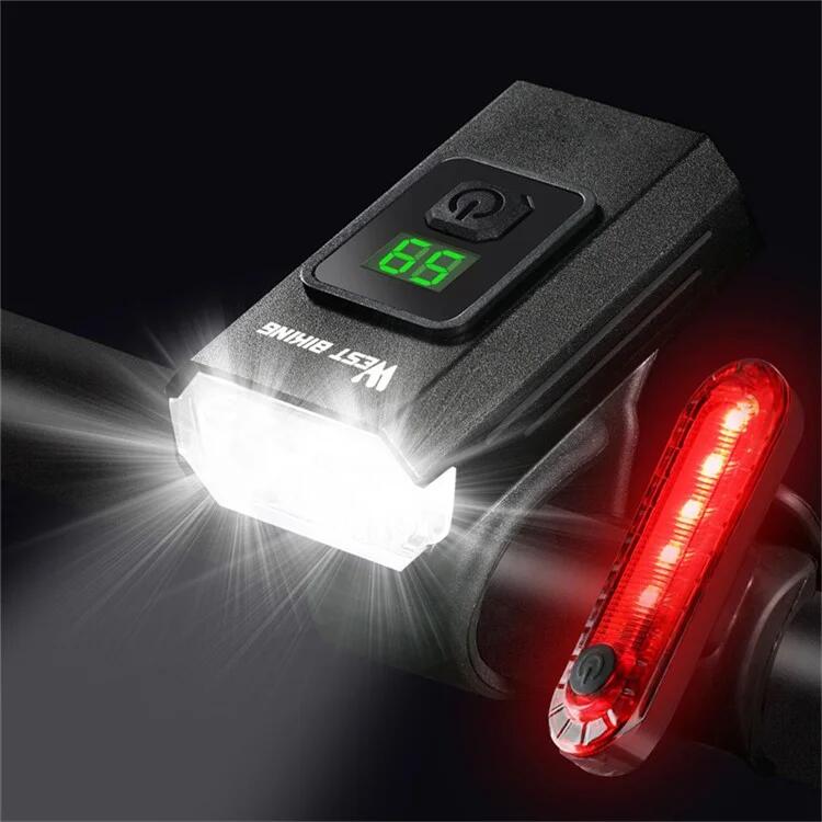 Set di luci anteriori e posteriori per bicicletta di tipo C con display digitale 3/7