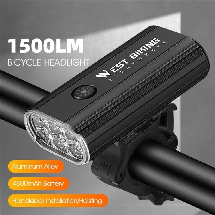 Luz para manillar de bicicleta de alta potencia de 1500 lúmenes, 5 modos 4/7