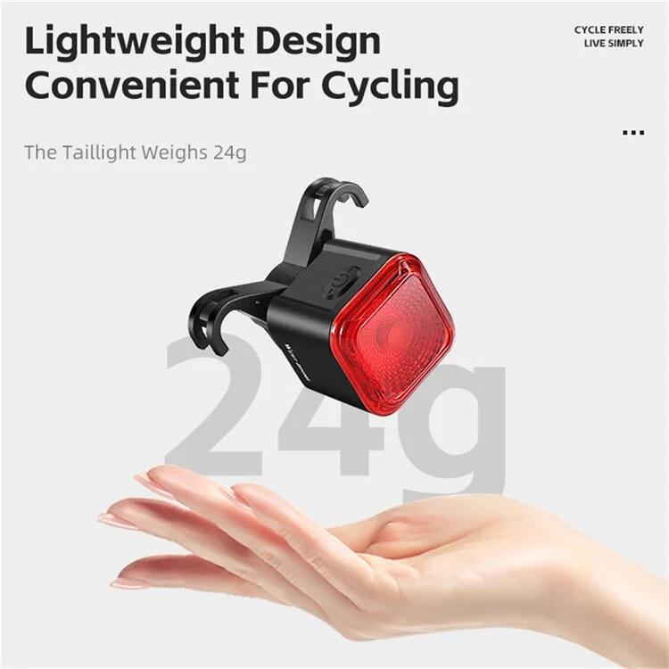 Inteligentna tylna lampa rowerowa, wykrywanie hamulca, wskaźnik baterii 7/7