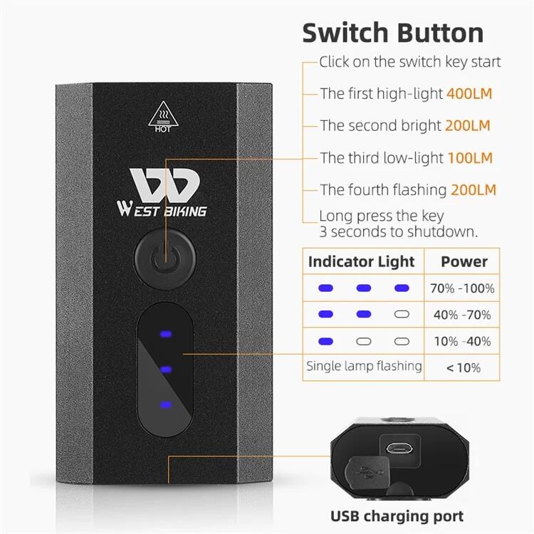 Lanterna de bicicleta de luz forte para exterior, rotação de 360 ​​graus 4/7