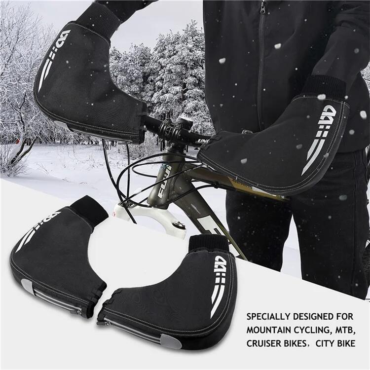 Gants de cyclisme de sport   c chauffe-mains thermique pour vélo - Noir 4/5