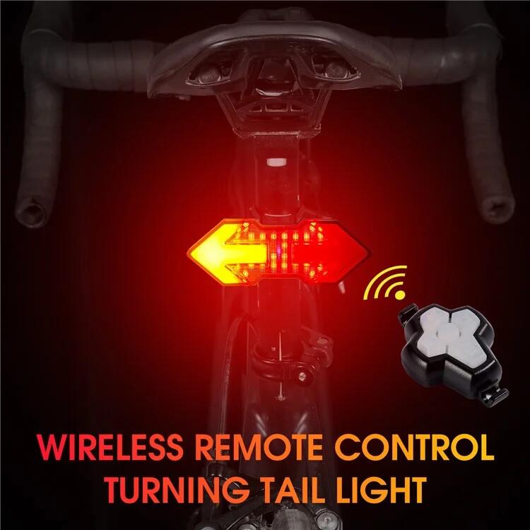 Feu arrière de vélo à télécommande, rechargeable USB, 5 modes 2/7