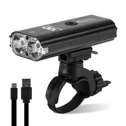 Lampe de vélo rechargeable USB étanche, affichage de batterie