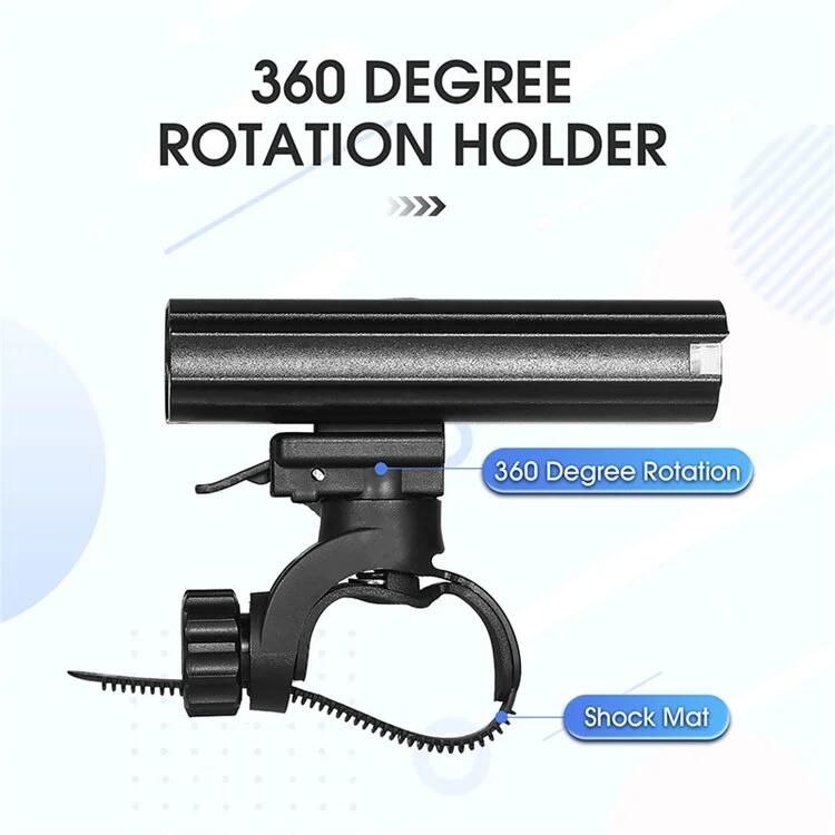 Lampe de vélo rechargeable USB étanche, affichage de batterie 6/7
