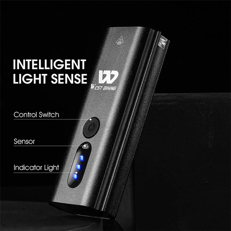 Lampe de vélo rechargeable USB étanche, affichage de batterie 3/7