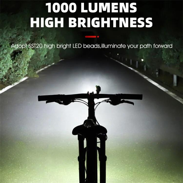 Lampa rowerowa wisząca ładowana, super jasna 1000 lumenów 3/7