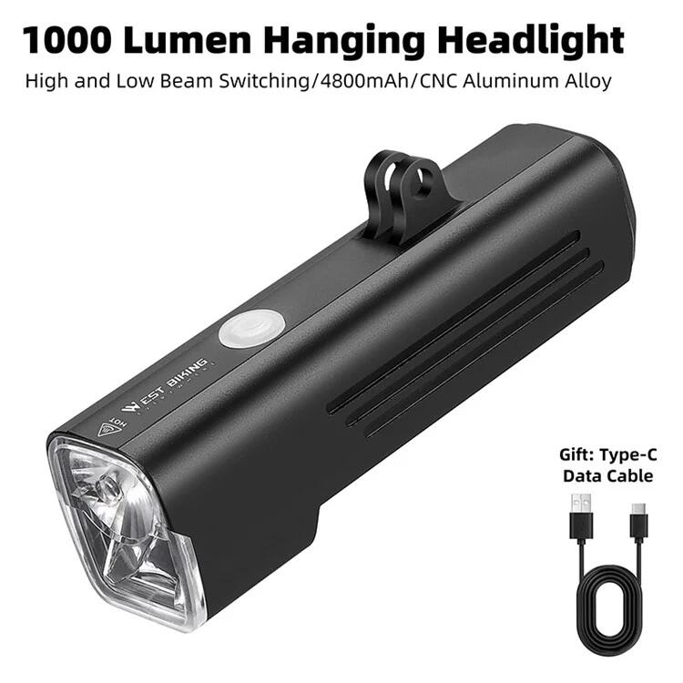 Lampa rowerowa wisząca ładowana, super jasna 1000 lumenów 2/7