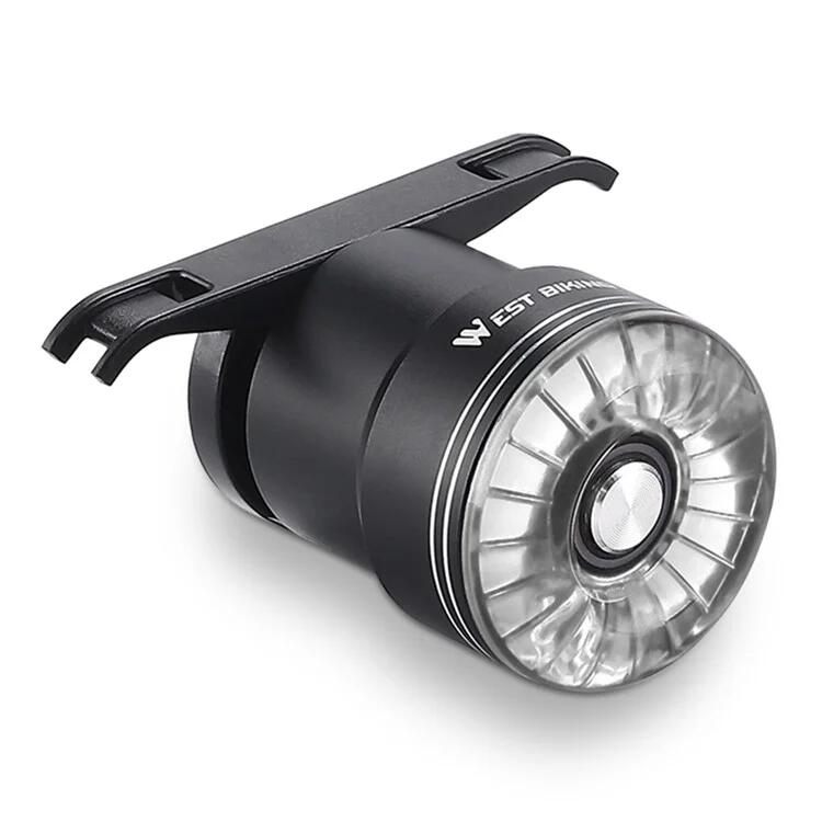 WEST BIKING Luce posteriore per bici intelligente, sensore freno - Trasparente / Arco