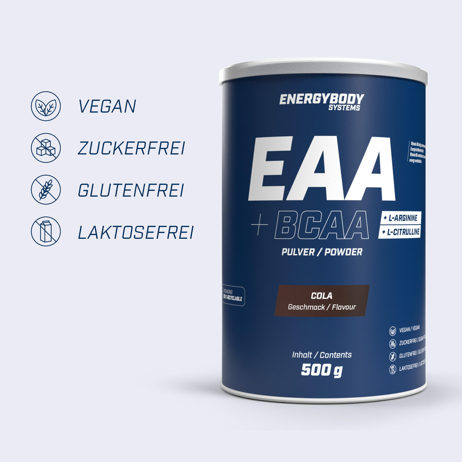 Energybody Systems EAA + BCAA Drink (500g) Cola 3/3
