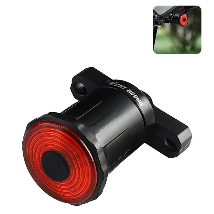 WEST BIKING Luce posteriore per bici a LED ricaricabile tramite USB, impermeabile,