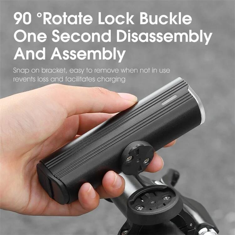 Phare Avant Vélo LED Rechargeable 30000LM - 3 LEDs, Aluminium, Modes Flash, Via USB