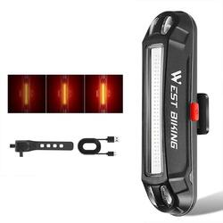 Feu arrière de vélo LED lumineux USB, lampe d'avertissement de cyclisme - T1