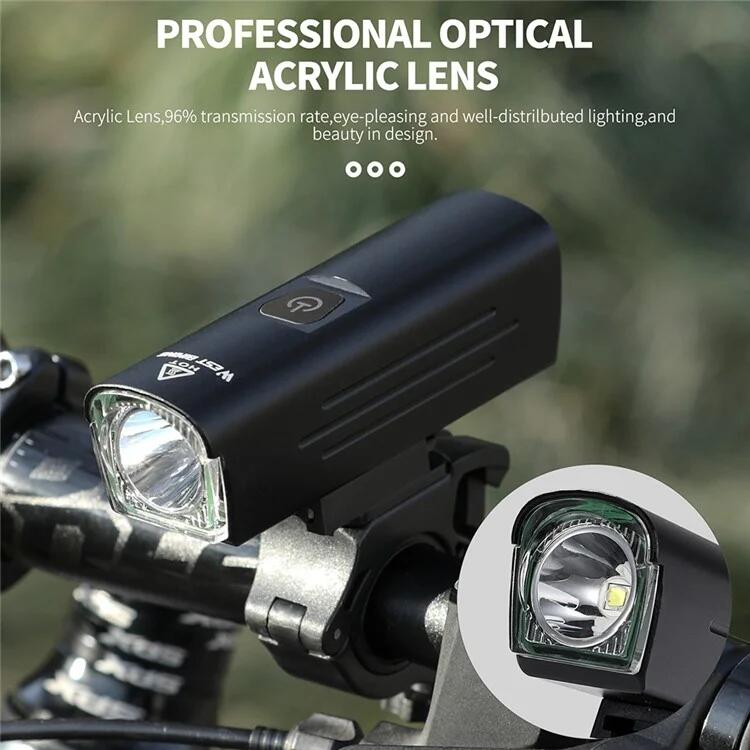 Phare de vélo de montagne 1300LM, lampe de poche rechargeable USB 3/7